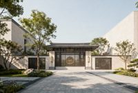 Generative AI Elegant Courtyard Entrance with Meticulously Landscaped ... What Are The Implications Of Signing A Non-Disclosure Agreement